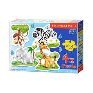 Castorland (B-005017) - "African Animals" - 3 4 6 9 pieces puzzle