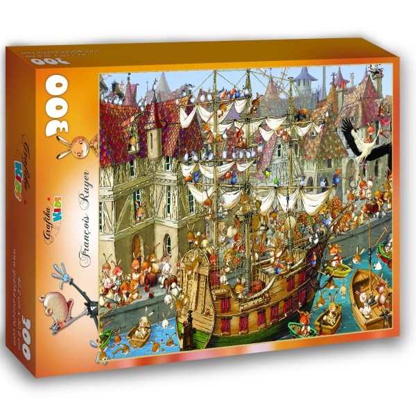 Grafika Kids (00904) - François Ruyer: "Rabbits!" - 300 pieces puzzle
