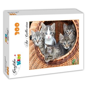 Grafika Kids (00520) - "Kittens in a Basket" - 300 pieces puzzle