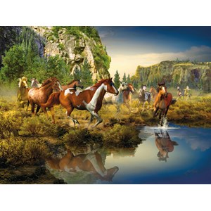 Ravensburger (16304) - Roberta Wesley: "Wild Horses" - 1500 pieces puzzle