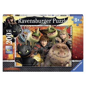 Ravensburger (12812) - "Hikkie, Astrid and the Dragons" - 200 pieces puzzle