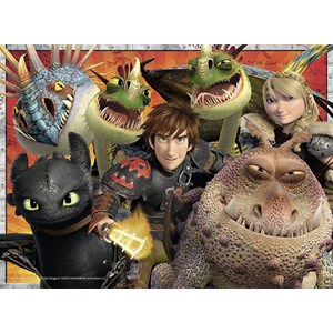 Ravensburger (12812) - "Hikkie, Astrid and the Dragons" - 200 pieces puzzle