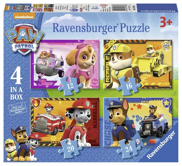 Ravensburger (07033) - "Paw Patrol, Puppies" - 12 16 20 24 pieces puzzle