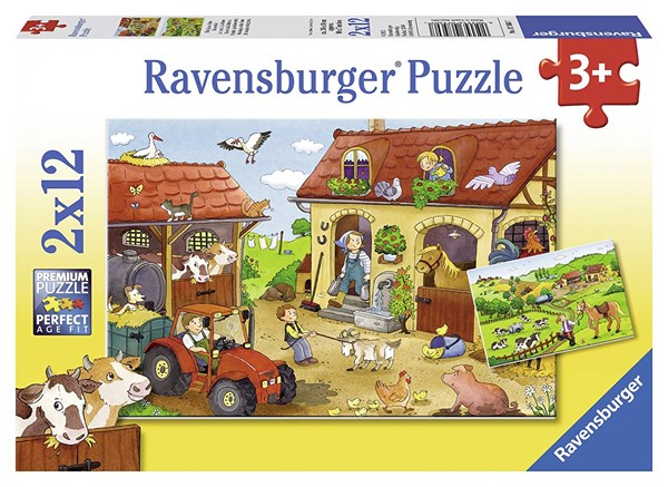 Ravensburger (07560) - "Working on the Farm" - 12 12 pieces puzzle