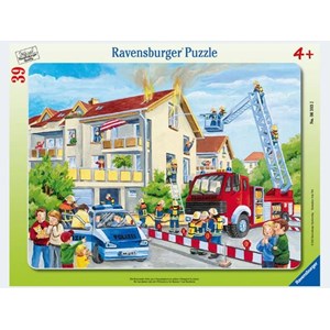 Ravensburger (06393) - "Firemen in Action" - 39 pieces puzzle