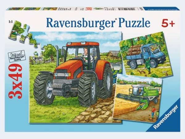 Ravensburger (93885) - "Agricultural machinery" - 49 pieces puzzle