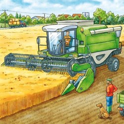 Ravensburger (93885) - "Agricultural machinery" - 49 pieces puzzle