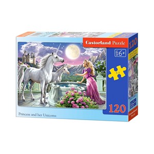 Castorland (B-13098) - "Princess and her Unicorns" - 120 pieces puzzle