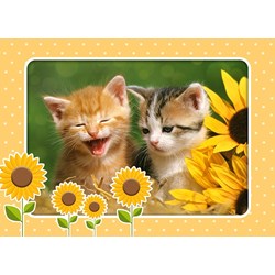 Castorland (B-06779) - "Two Kittens with Sunflowers" - 60 pieces puzzle