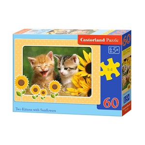 Castorland (B-06779) - "Two Kittens with Sunflowers" - 60 pieces puzzle