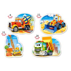 Castorland (B-043040) - "Construction Vehicles" - 8 12 15 20 pieces puzzle