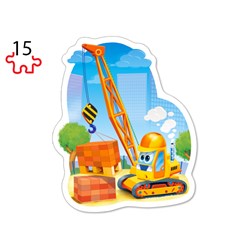 Castorland (B-043040) - "Construction Vehicles" - 8 12 15 20 pieces puzzle