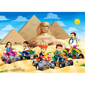 Castorland (B-066018) - "Quad Bikes at Giza Pyramids, Egypt" - 60 pieces puzzle