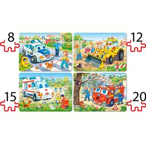 Castorland (B-04324) - "Funny vehicles" - 8 12 15 20 pieces puzzle