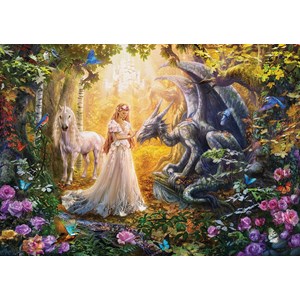 Educa (17696) - "Dragon, princess and unicorn" - 1500 pieces puzzle