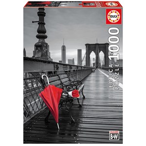 Educa (17691) - "Red Umbrella, Brooklyn Bridge" - 1000 pieces puzzle