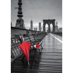 Educa (17691) - "Red Umbrella, Brooklyn Bridge" - 1000 pieces puzzle
