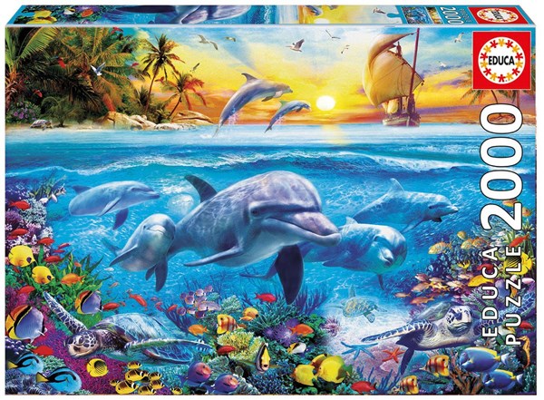 Educa (17672) - "Family of dolphins" - 2000 pieces puzzle