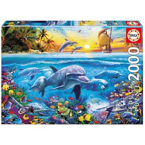 Educa (17672) - "Family of dolphins" - 2000 pieces puzzle