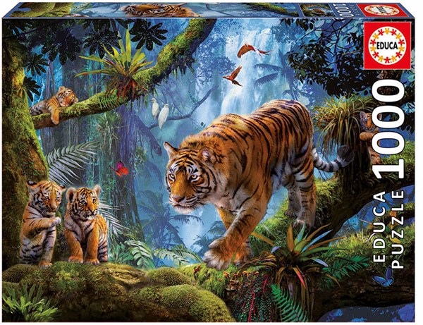 Educa (17662) - "Tigers in the tree" - 1000 pieces puzzle