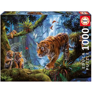 Educa (17662) - "Tigers in the tree" - 1000 pieces puzzle