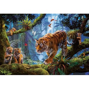 Step Puzzle (84020) - Tigers in the jungle - 2000 pieces puzzle