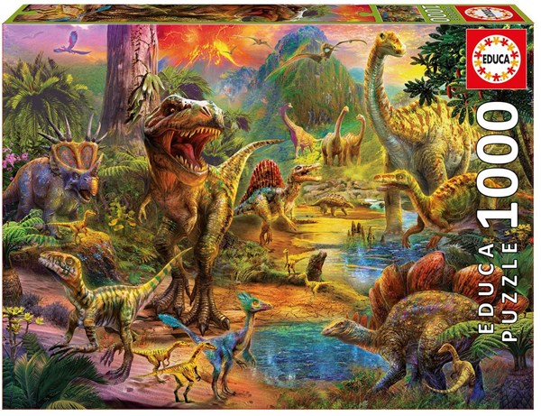 Educa (17655) - "Land of dinosaurs" - 1000 pieces puzzle