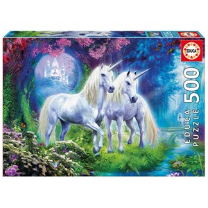 Educa (17648) - "Unicorns in the forest" - 500 pieces puzzle