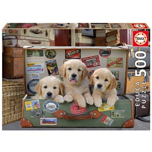 Educa (17645) - "Puppies in the luggage" - 500 pieces puzzle