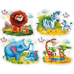 Castorland (B-04454) - "Animals of Africa" - 4 5 6 7 pieces puzzle