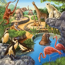 Ravensburger (09265) - "Wild, Pet and Zoo Animals" - 49 pieces puzzle