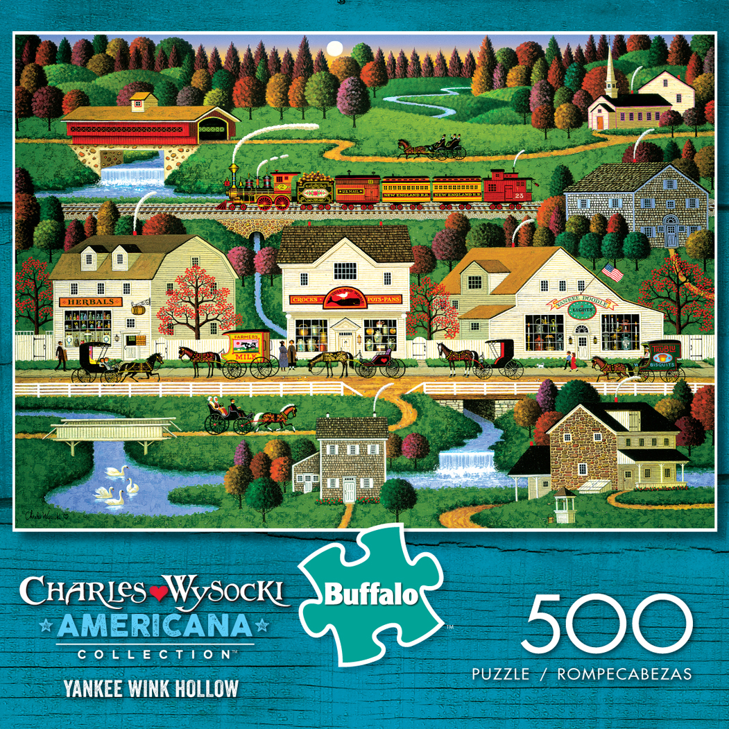 NEW Charles Wysocki  500 Piece Jigsaw Puzzle YANKEE WINK HOLLOW  Buffalo Games 