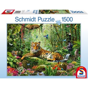 Schmidt Spiele (58188) - Adrian Chesterman: "Jungle Tigers" - 1500 pieces puzzle
