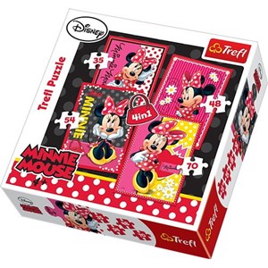 Trefl (34119) - "Minnie Mouse" - 35 48 54 70 pieces puzzle