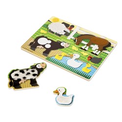 Melissa and Doug (4327) - "Farm Touch and Feel Puzzle" - 4 pieces puzzle