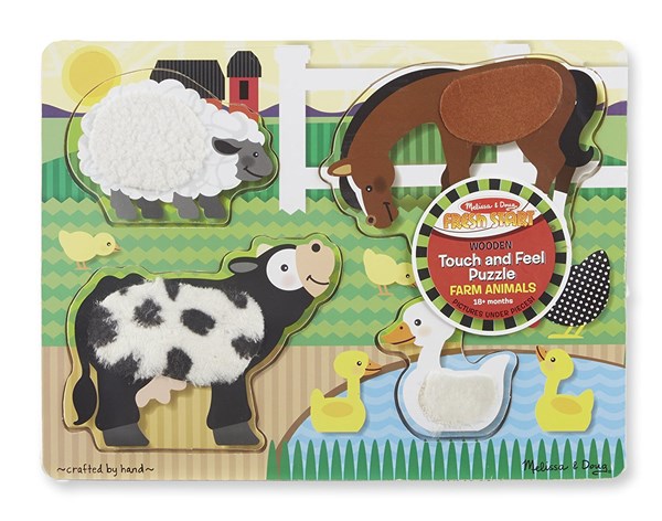 Melissa and Doug (4327) - "Farm Touch and Feel Puzzle" - 4 pieces puzzle