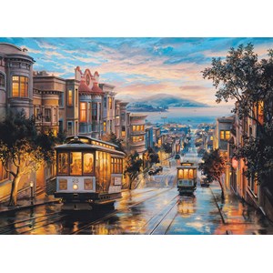 Eurographics (6000-0957) - Eugene Lushpin: "San Francisco Cable Car Heaven" - 1000 pieces puzzle