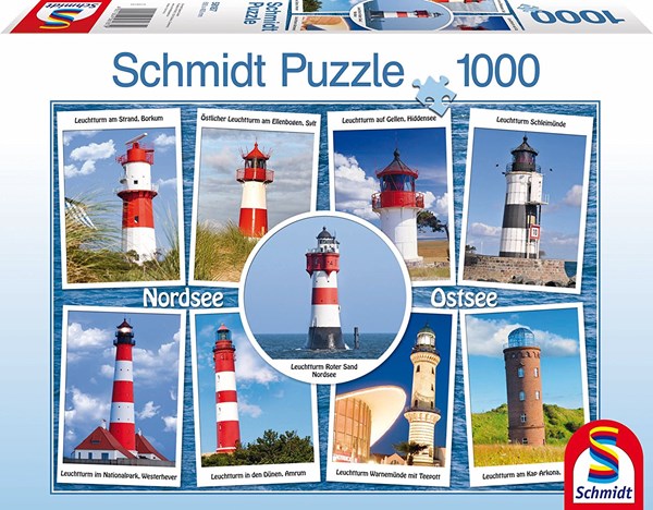 Schmidt Spiele (58187) - "The most beautiful lighthouses" - 1000 pieces puzzle