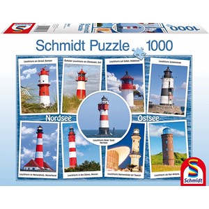 Schmidt Spiele (58187) - "The most beautiful lighthouses" - 1000 pieces puzzle