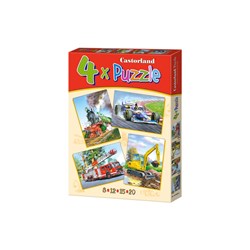 Castorland (B-04089) - "4 Vehicles" - 8 12 15 20 pieces puzzle