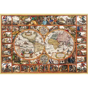 Vintage Old World Map Jigsaw Puzzle, Collection, 2000 Pieces
