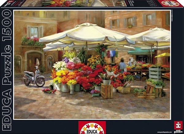 Educa (16010) - "Flower Market" - 1500 pieces puzzle