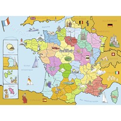 Nathan (86933) - "Map of France" - 250 pieces puzzle