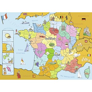 Nathan (86933) - "Map of France" - 250 pieces puzzle