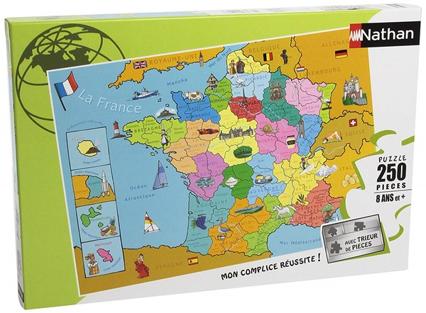 Nathan (86933) - "Map of France" - 250 pieces puzzle