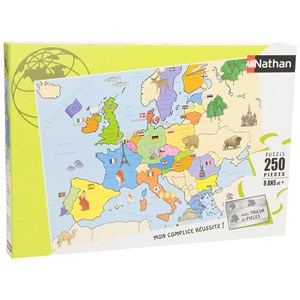 Nathan (86934) - "Map of Europe" - 250 pieces puzzle