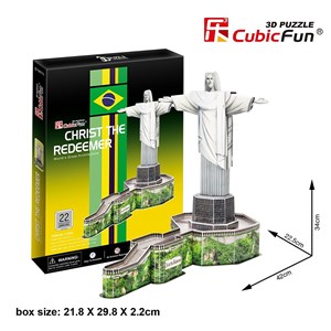 Cubic Fun (C187H) - "Christ The Redeemer, Brazil" - 22 pieces puzzle