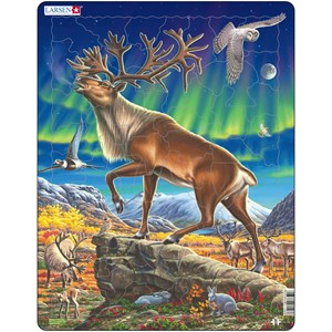 Larsen (FH26) - "Reindeer in Nordic Light" - 60 pieces puzzle