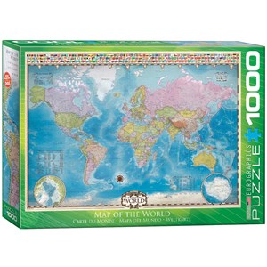 Eurographics (6000-0557) - "Map of the World with Flags" - 1000 pieces puzzle