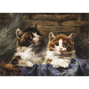 Gold Puzzle (60683) - Julius Adam: "Two Kittens in a Basket" - 500 pieces puzzle